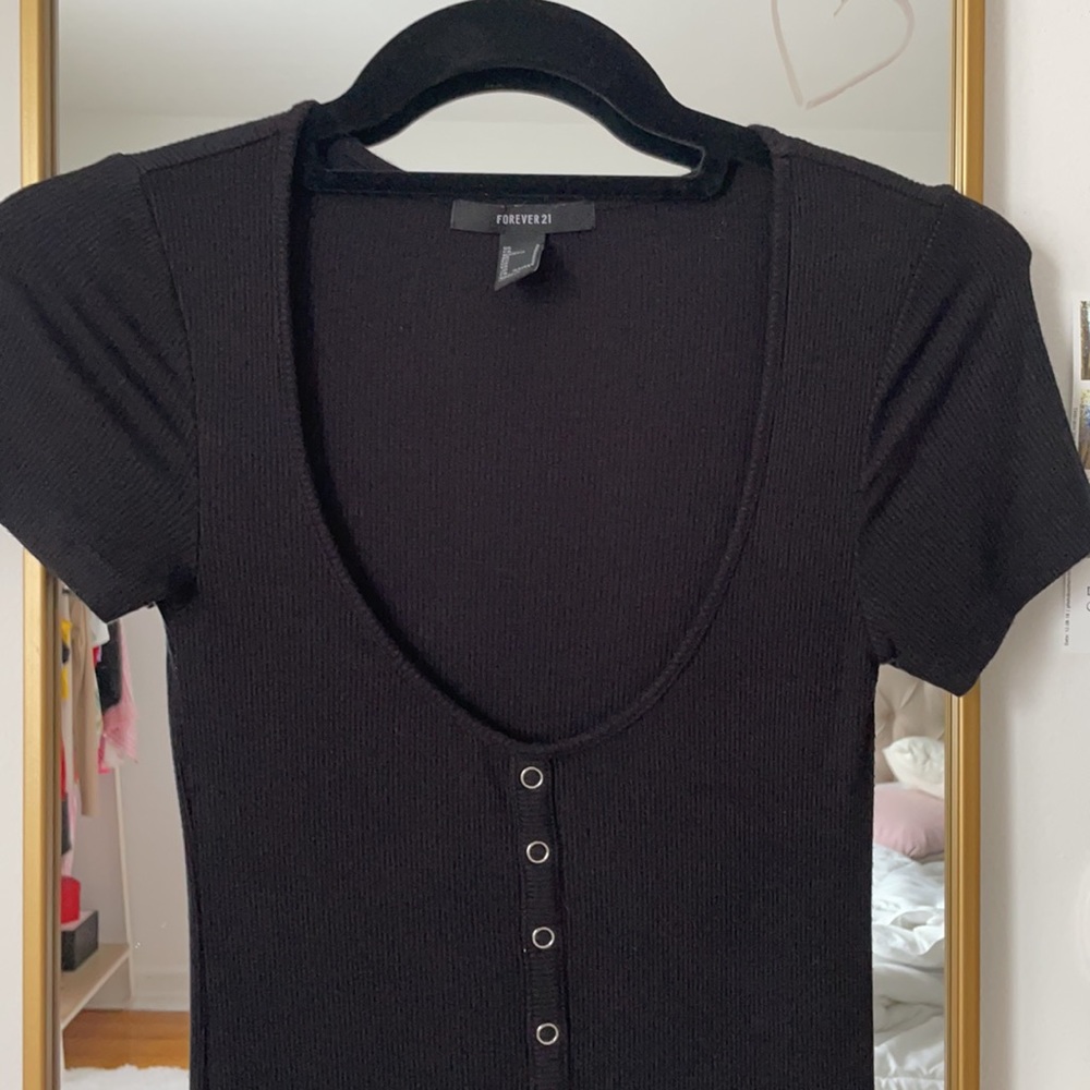 Forever 21 • Ribbed Button-Front Mini Dress - Picture 2 of 4